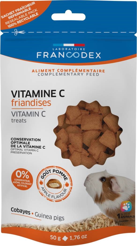 FRANCODEX Vitamin C priboljški za morski prašička - 50g