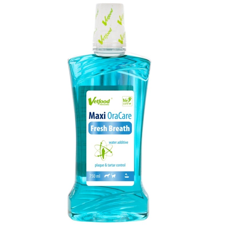 VETFOOD Maxi OraCare Fresh Breath – tekočina za ustno higieno psov in mačk – 750 ml