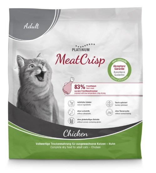 PL1 PLATINUM MeatCrisp Adult Chicken - suha hrana za mačke, 400g