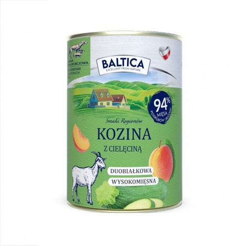 BALTICA Smaki regionów Pasja za kozličkom in teletom - mokra hrana za pse, 400g