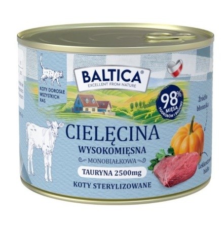 BALTICA Smaki regionów - mokra hrana za mačke, teleće meso, 185g
