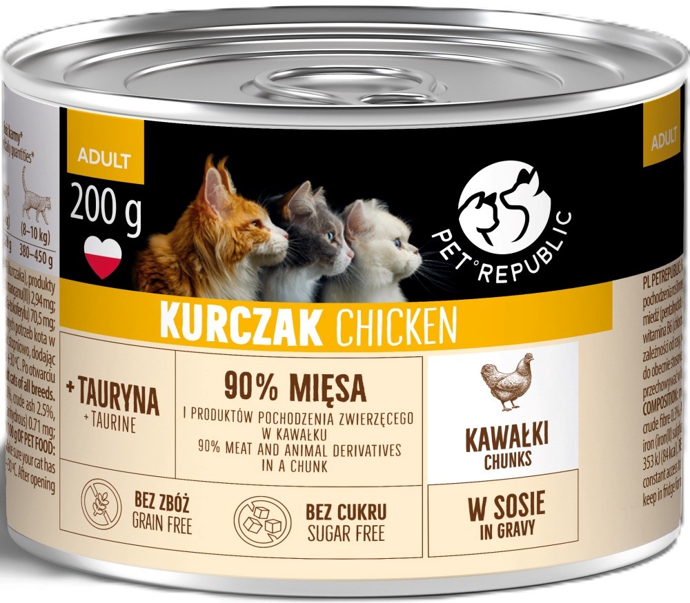 PETREPUBLIC Mokra hrana za mačke - piletina u umaku, 200g