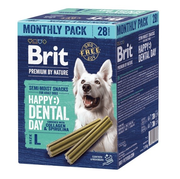 BRIT Premium by Nature Pasji zobni prigrizki L – pasja poslastica – 28 kosov