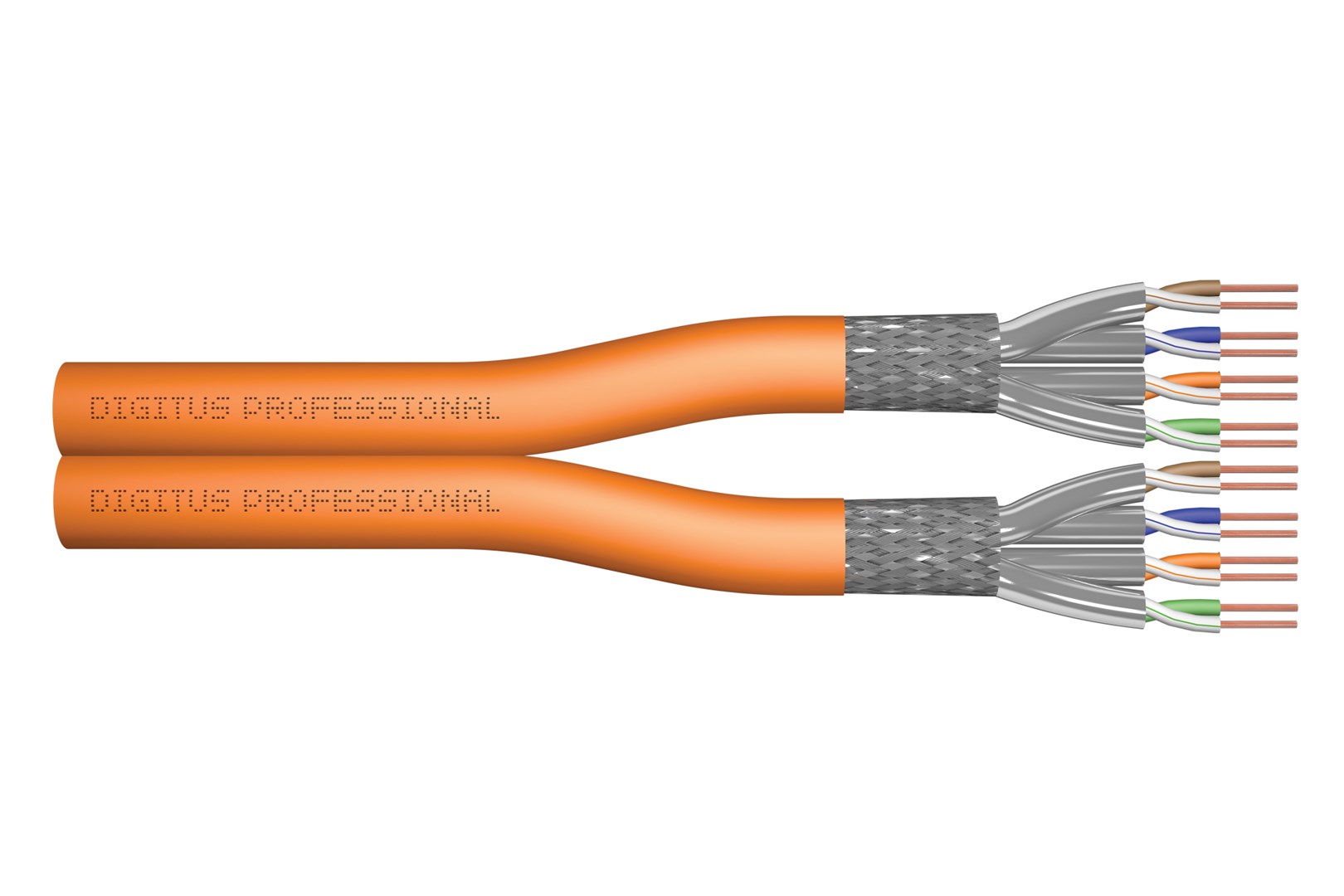 Digitus CAT 7 S/FTP podatkovni kabel - instalacijski kabel, oranžen, 100 m