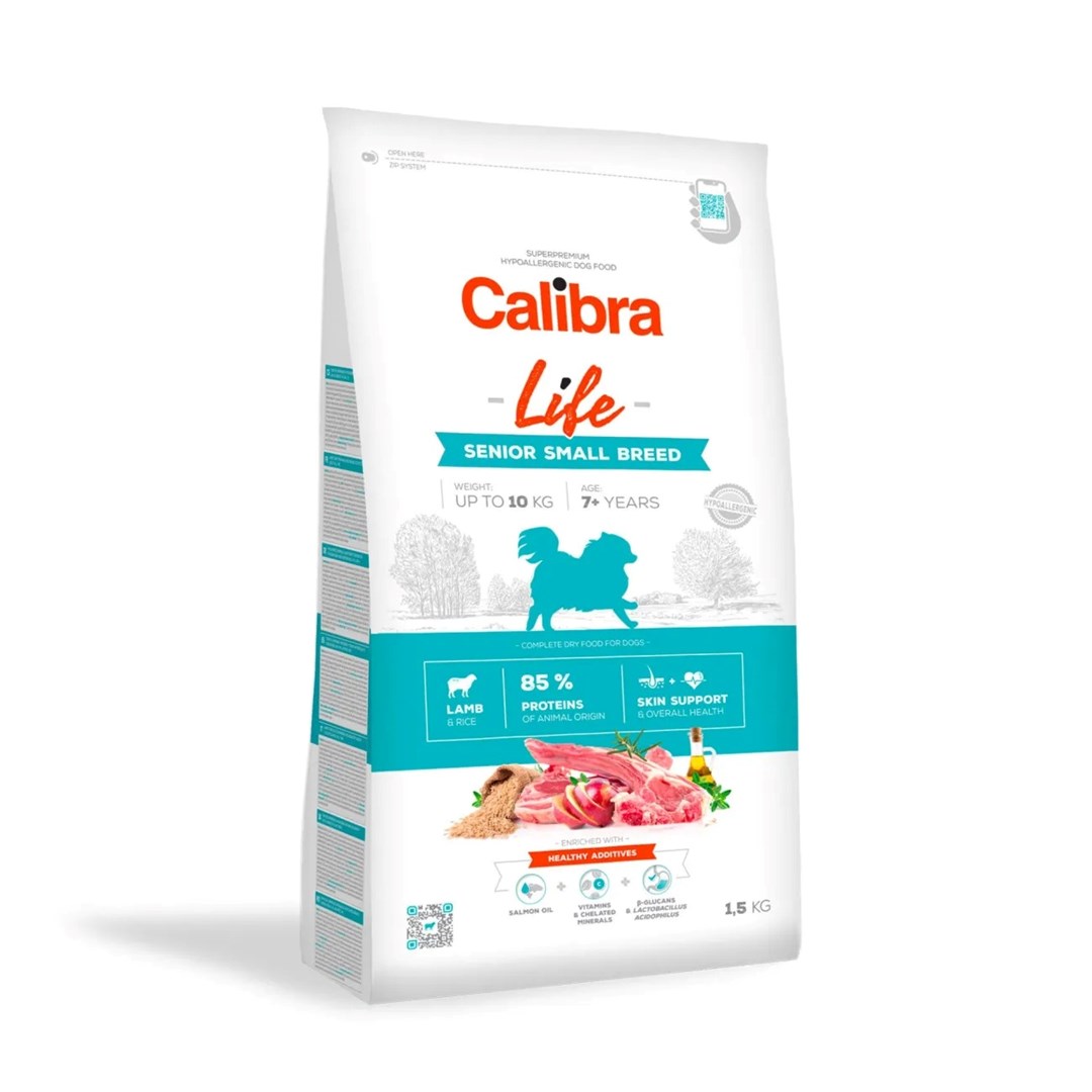 CALIBRA Dog Life Senior Small Breed Jagnjetina - suha pasja hrana - 1,5kg