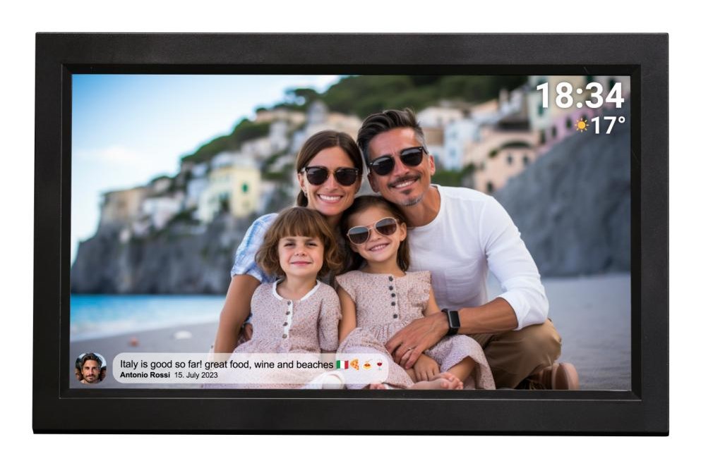 DNV PFF-1503B digitalni foto okvir, črn, 39.6 cm (15,6") Touchscreen, Wi-Fi