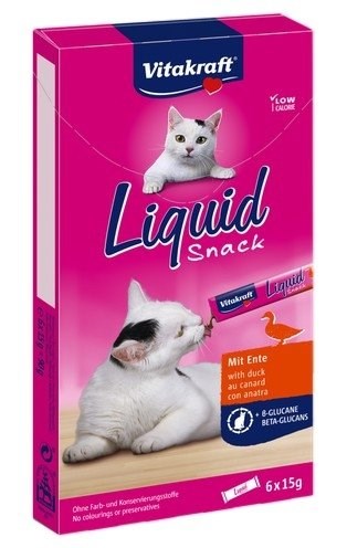 VITAKRAFT Liquid Snack Piščanec/Raca - priboljšek za mačke - 6 x 15g