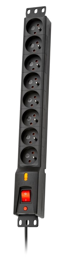 LESTAR LXARM 810 G-A K.:CZ 1,5M 19"PDU Črn 8x Vtičnica 230V