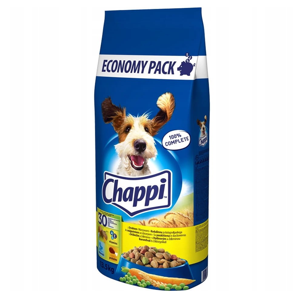 CHAPPI suha hrana za pse s perutnino in zelenjavo, 13,5 kg
