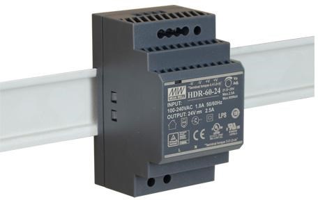 Impulsno napajanje MEAN WELL HDR-60-24 za DIN šinu, 24V/60W/2.5A
