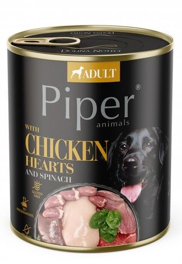 DOLINA NOTECI Piper Piščančje srčke z zelenjavo - Mokra hrana za pse - 800 g