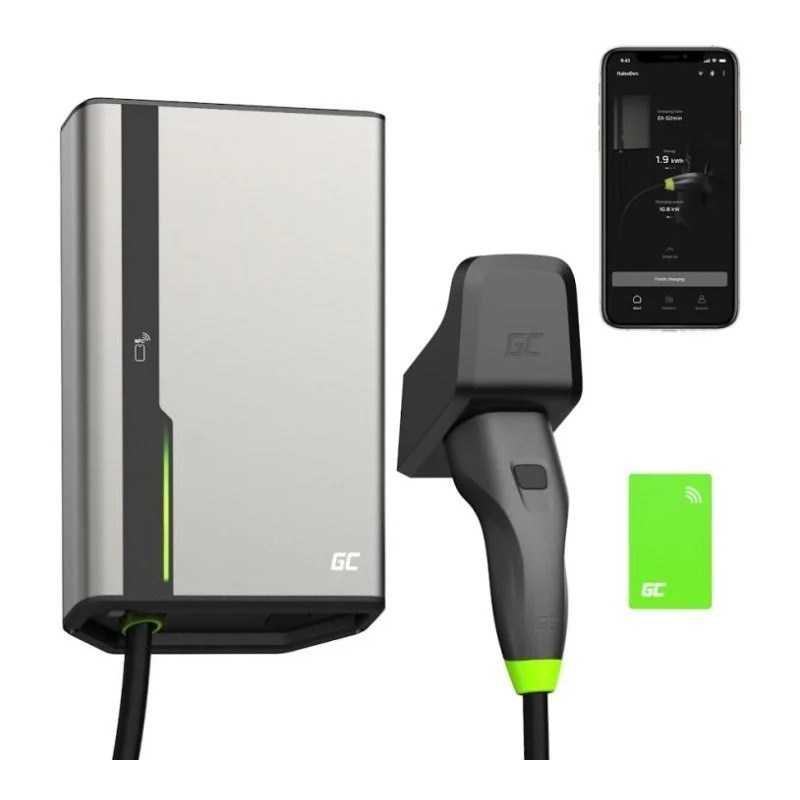 Wallbox Green Cell HabuDen polnilnica za EV 22kW 32A - 7,5m kabel z NFC