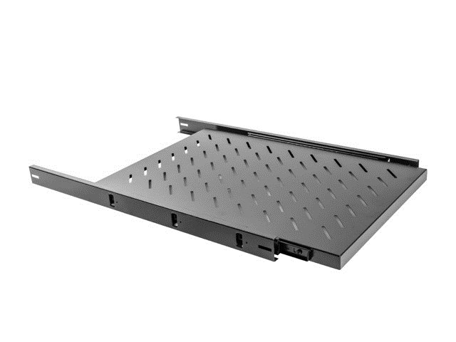Lanberg AK-1011-B nastavljiva polica za rack 19", 60 kg, globina 750 mm, črna