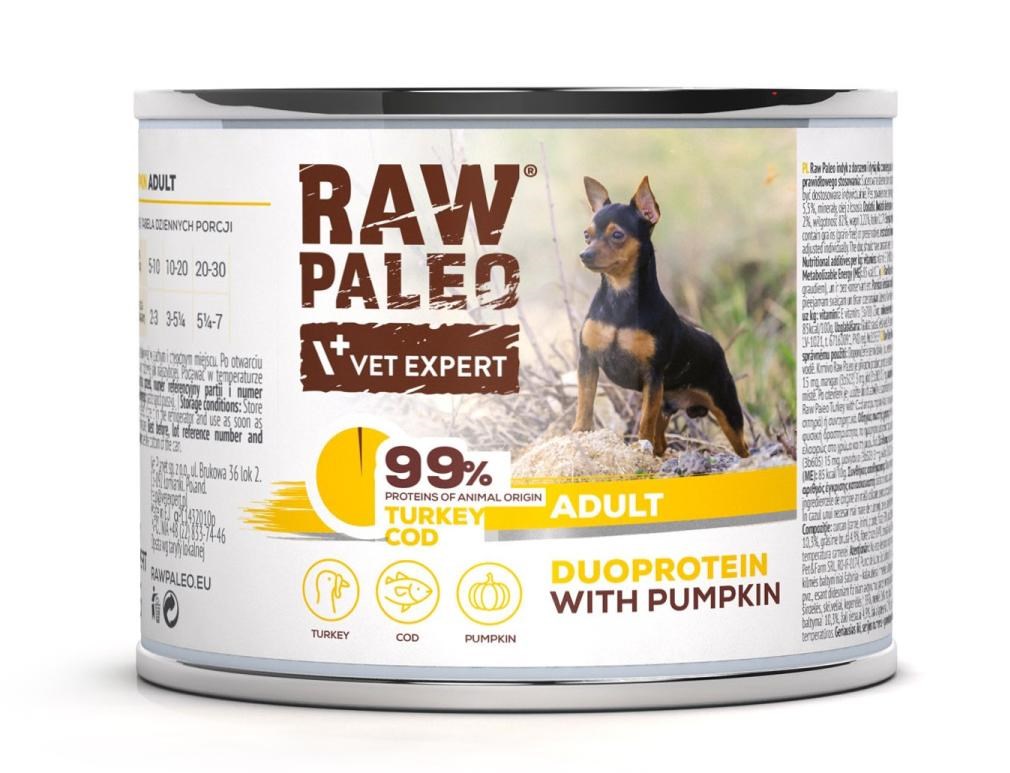 VETEXPERT Raw Paleo Duoprotein Purana & Bakalar Adult - Mokra hrana za pse - 200 g