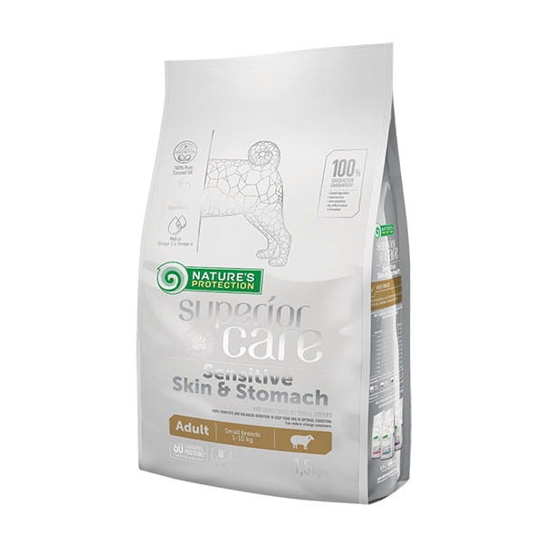 NATURE'S PROTECTION Superior Care Skin & Stomach, jagnjetina, 1.5 kg