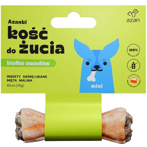 Pasa AZANKI Bone z žuželkami in meto MINI – priboljšek za pse – 10 cm