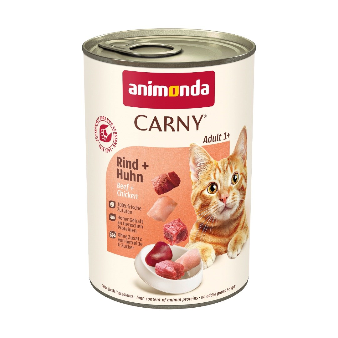 ANIMONDA Carny Adult govedina in piščanec - mokra hrana za mačke, 400g