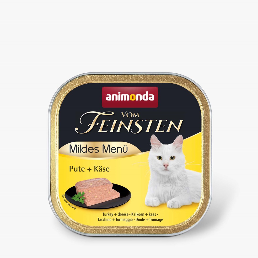 ANIMONDA Vom Feinsten mokra hrana za odrasle mačke, naravna formula s puranom in sirom, 100g