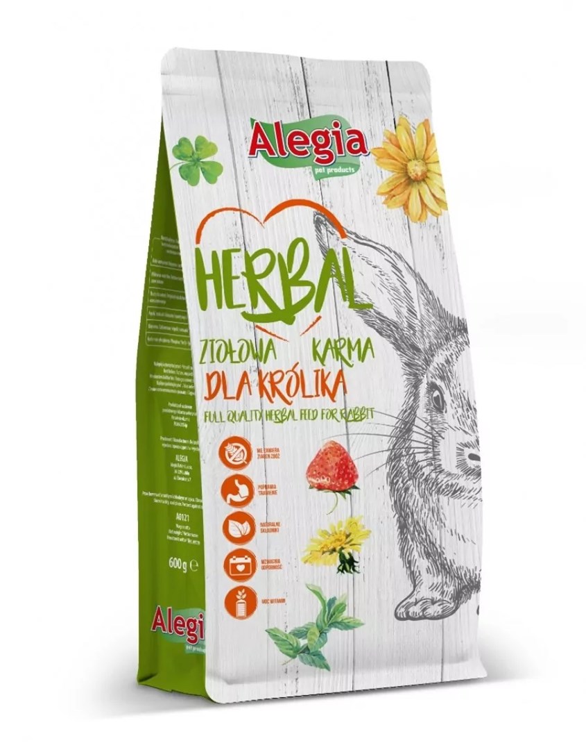 ALEGIA Zeliščna suha hrana za kunce, 600g