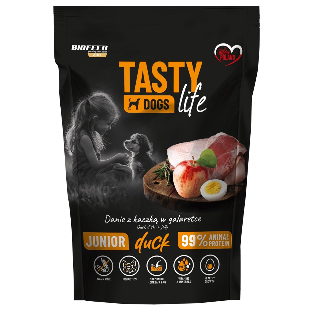 BIOFEED Tasty Dogs Life Junior Duck - mokra hrana za pse, 150g