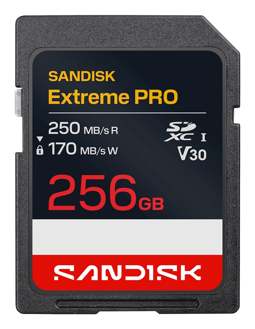SanDisk Extreme Pro 256 GB SDXC UHS-I kartica, U3, V30, črna