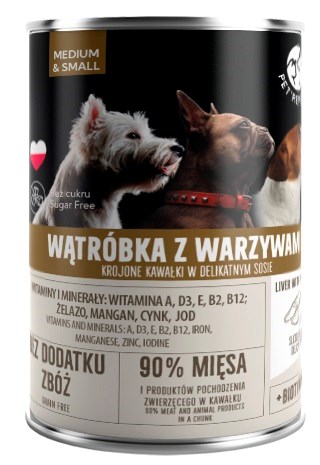 PET REPUBLIC Adult Medium & Small Jetra z zelenjavo - mokra hrana za pse - 400g
