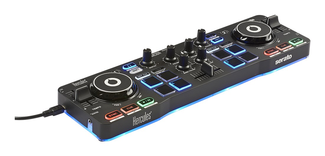 DJ kontroler Hercules Starlight CD scratcher, 2 kanala, črn
