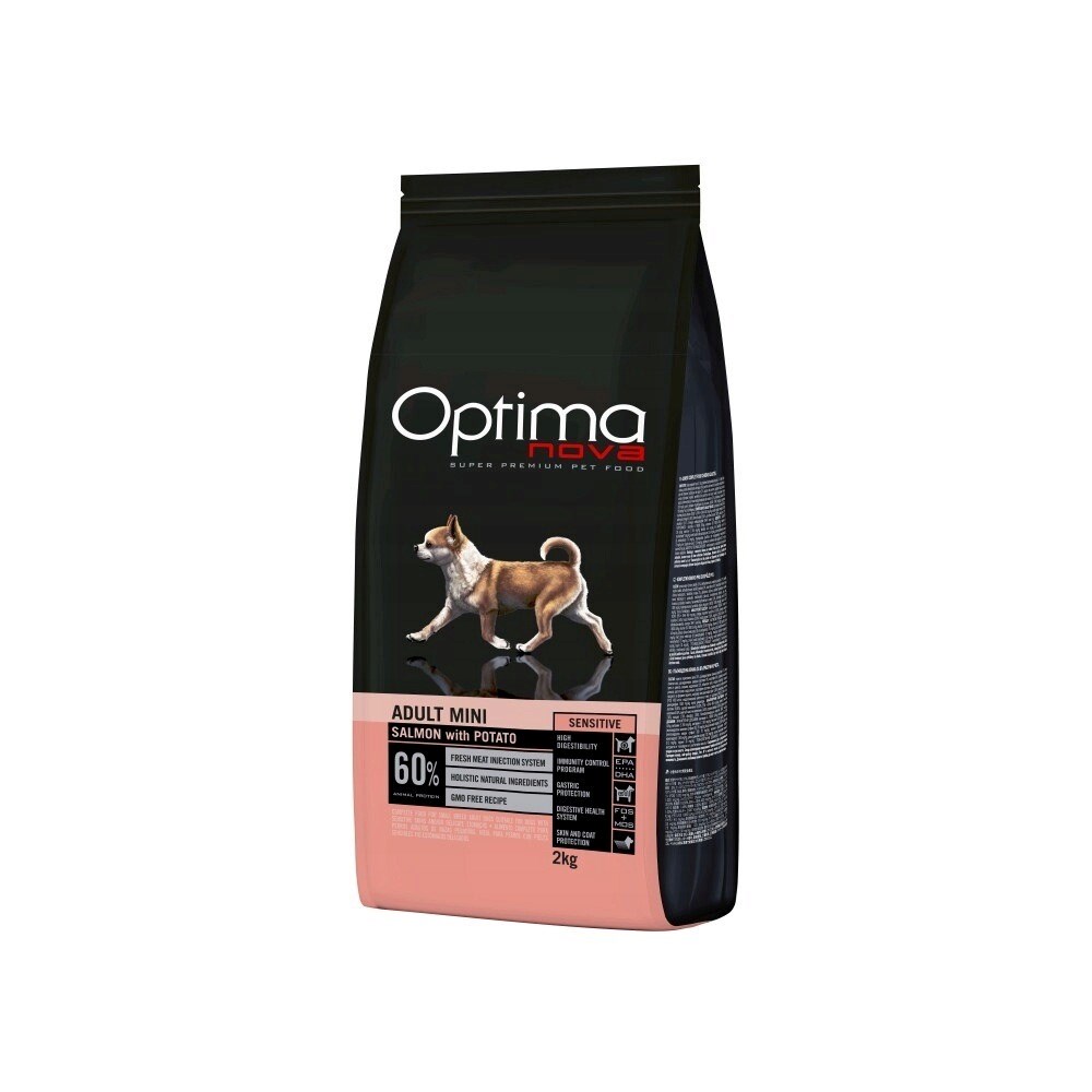 OPTIMANOVA Mono Pes Mini Losos in Krompir - Suha hrana za pse - 2kg