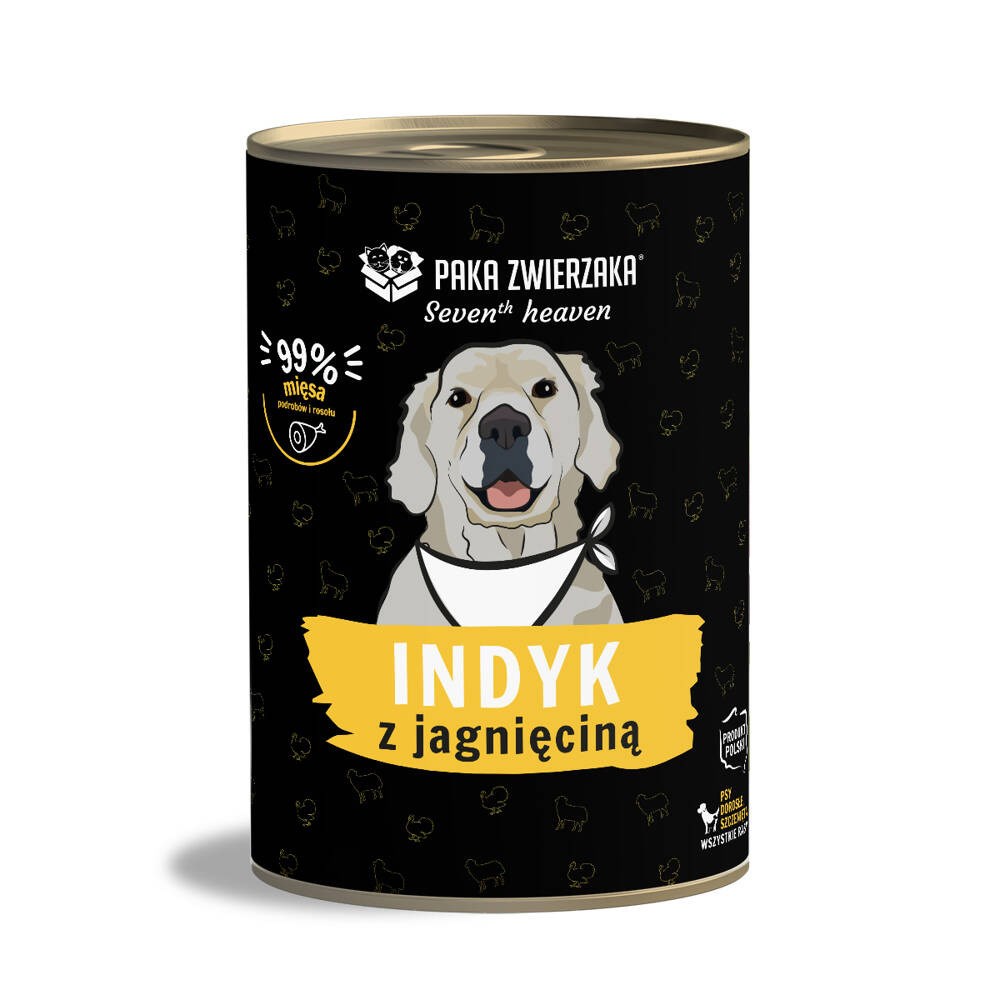 PAKA ZWIERZAKA Seventh Heaven puran z jagnjetino - mokra hrana za pse - 400g
