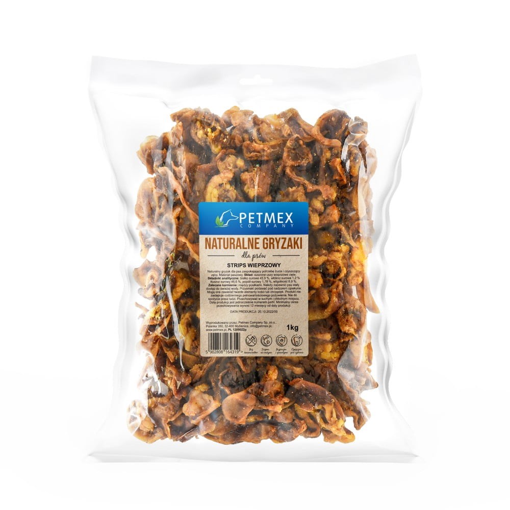 PETMEX Prašičjeve trakce - pasji priboljšek, 1 kg