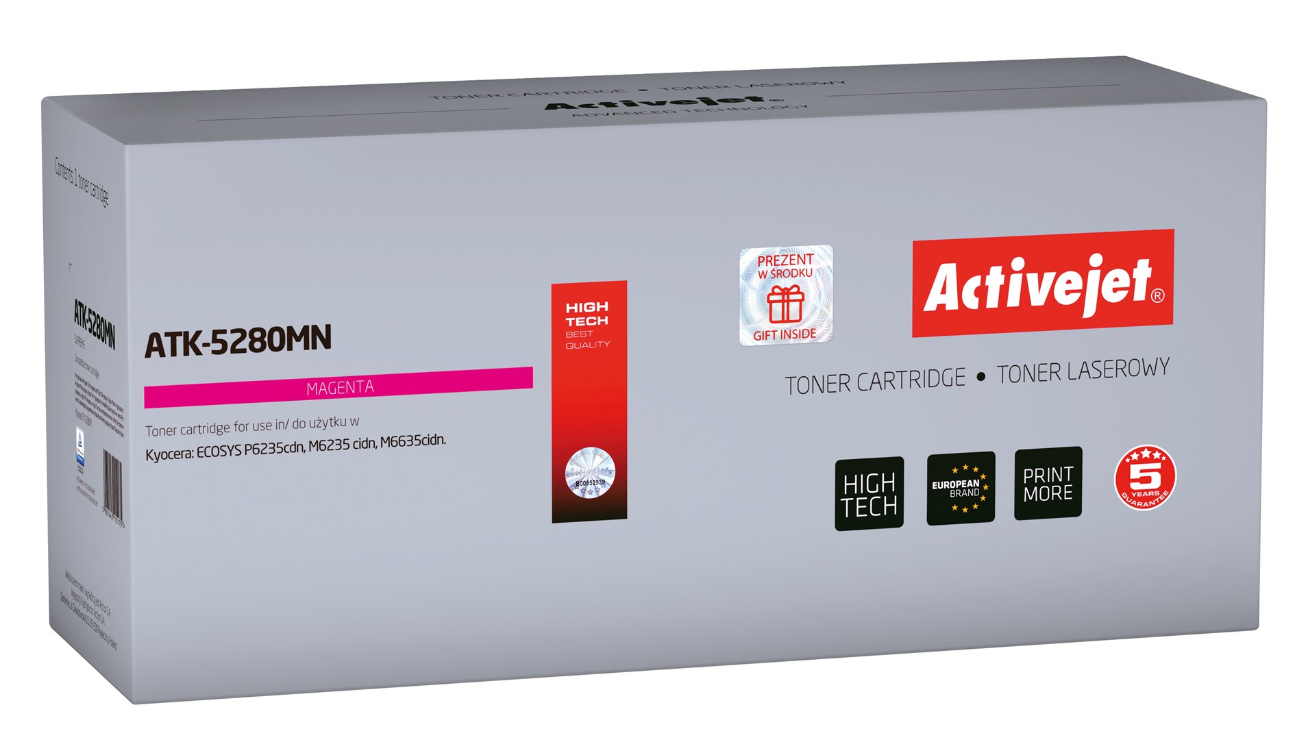 Activejet ATK-5280MN toner (nadomestni za Kyocera TK-5280M), magenta