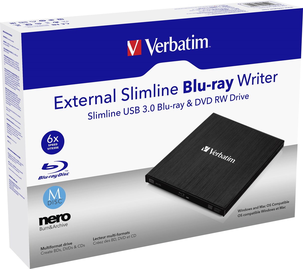 Verbatim zunanji Blu-Ray RW optični pogon, Slimline