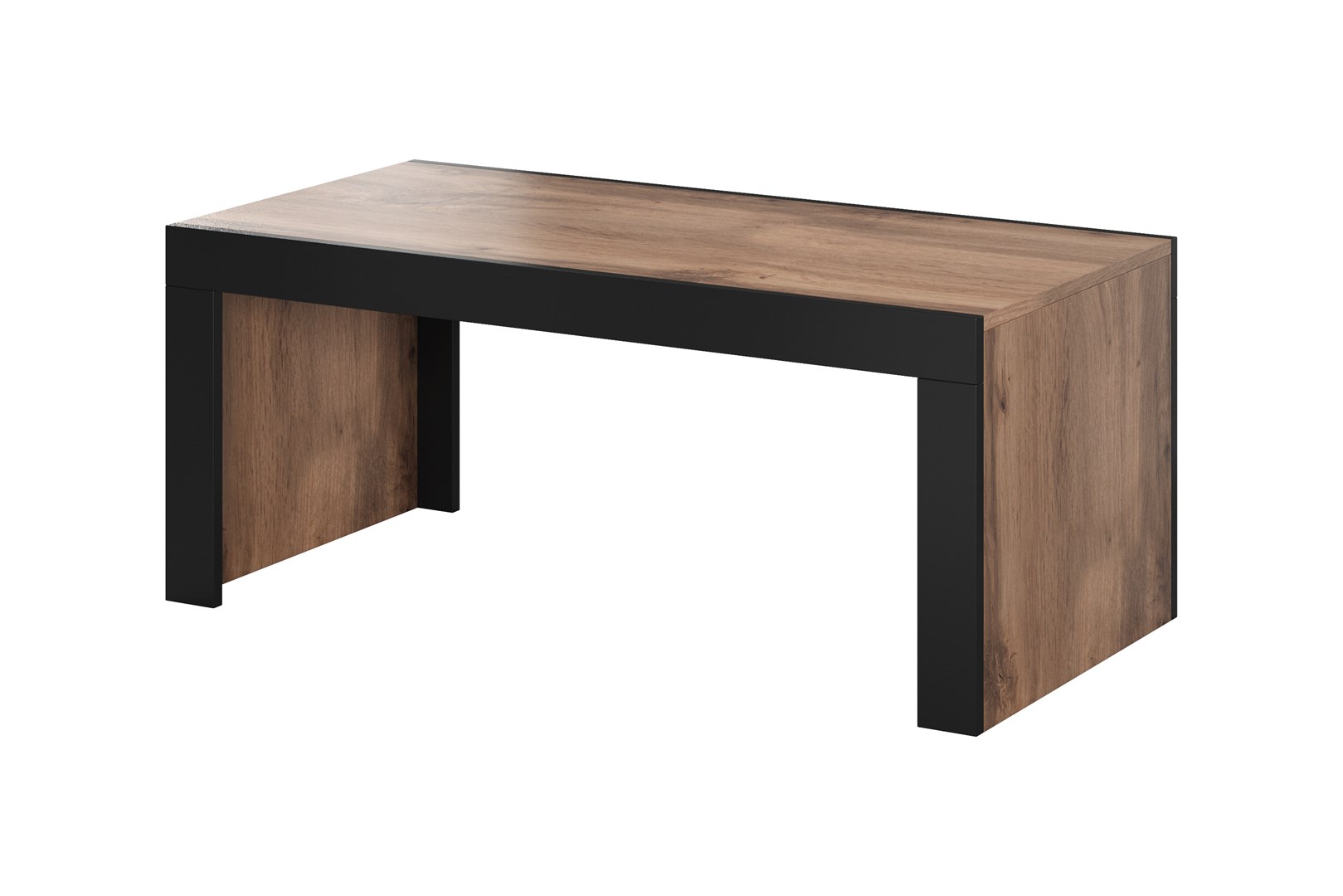 Cama MILA klop/mizica 120x60x50 cm, hrast Wotan + črna