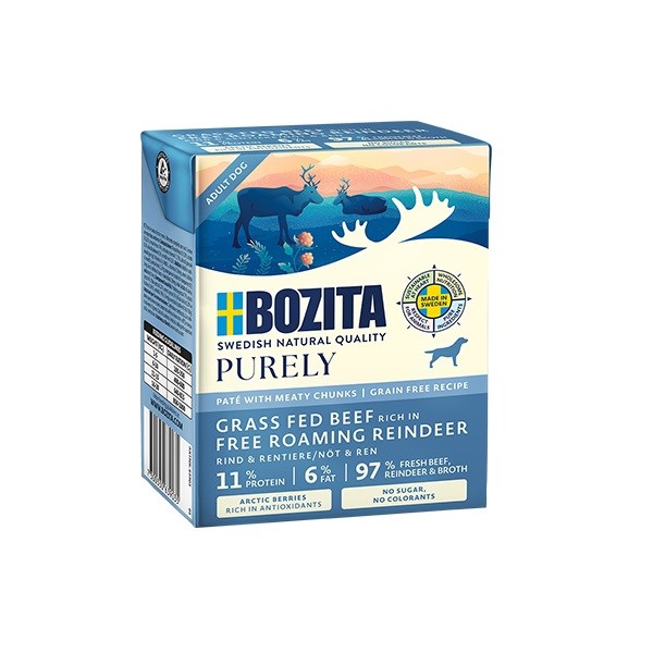 BOZITA Purely Paté Duoprotein govedina in jelen - mokra hrana za pse - 370g