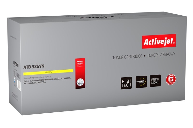 Activejet ATB-326YN toner, nadomestni za Brother TN-326Y, rumen, 3500 strani
