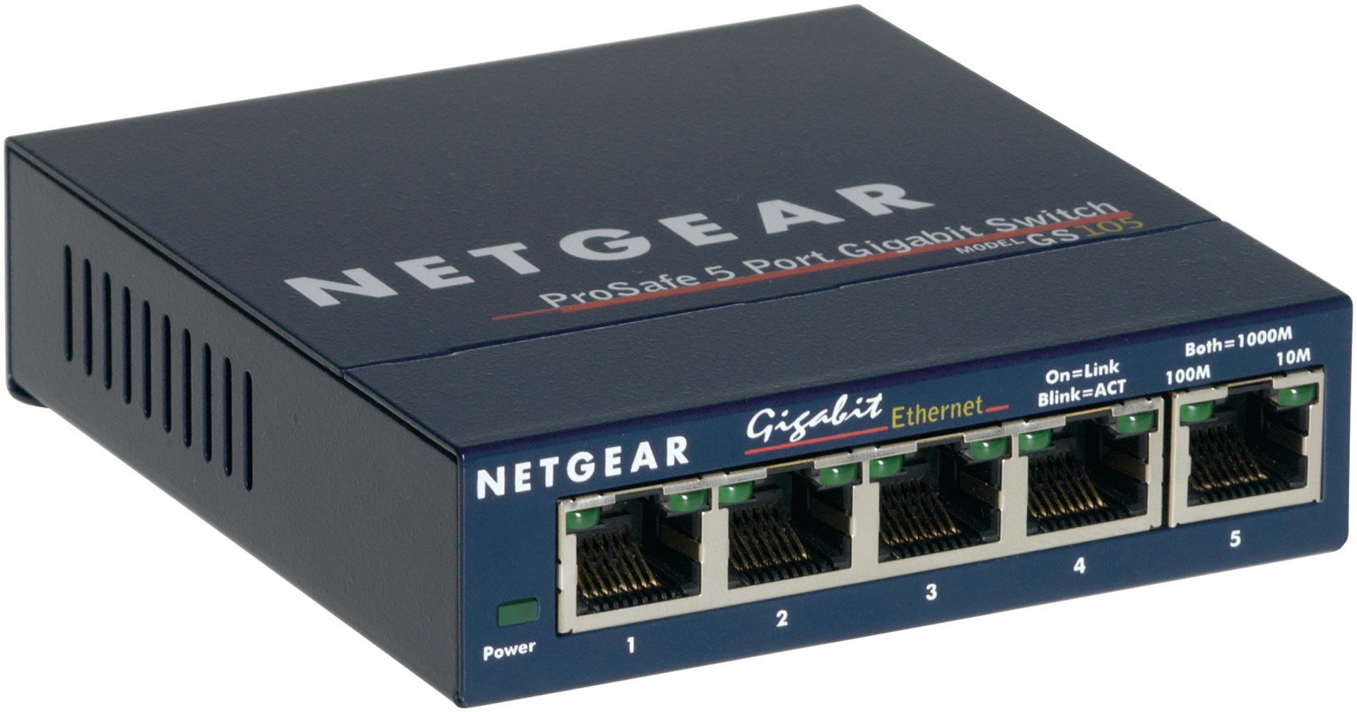 NETGEAR GS105 Unmanaged Gigabit Ethernet stikalo, 5 vrat, modro