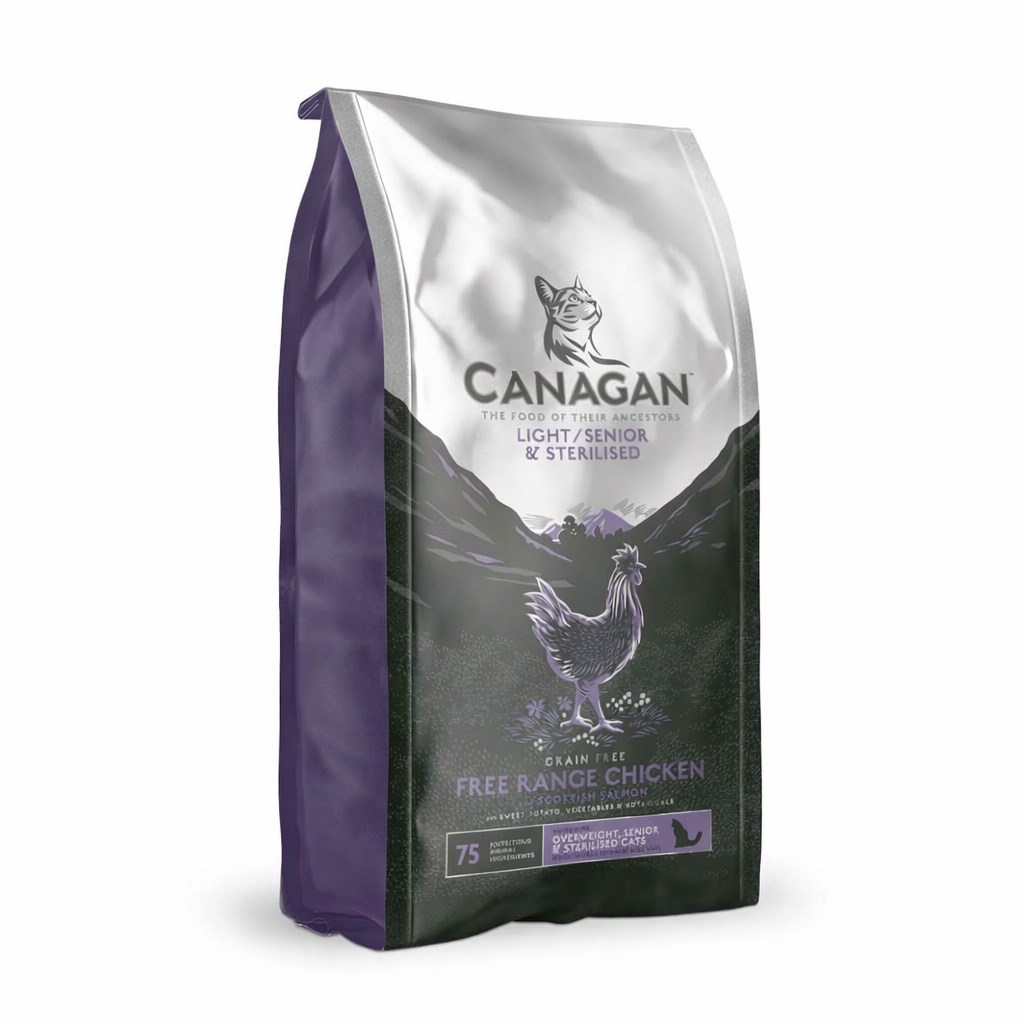 CANAGAN Light & Senior & Sterilised piščanec - suha hrana za mačke - 4kg