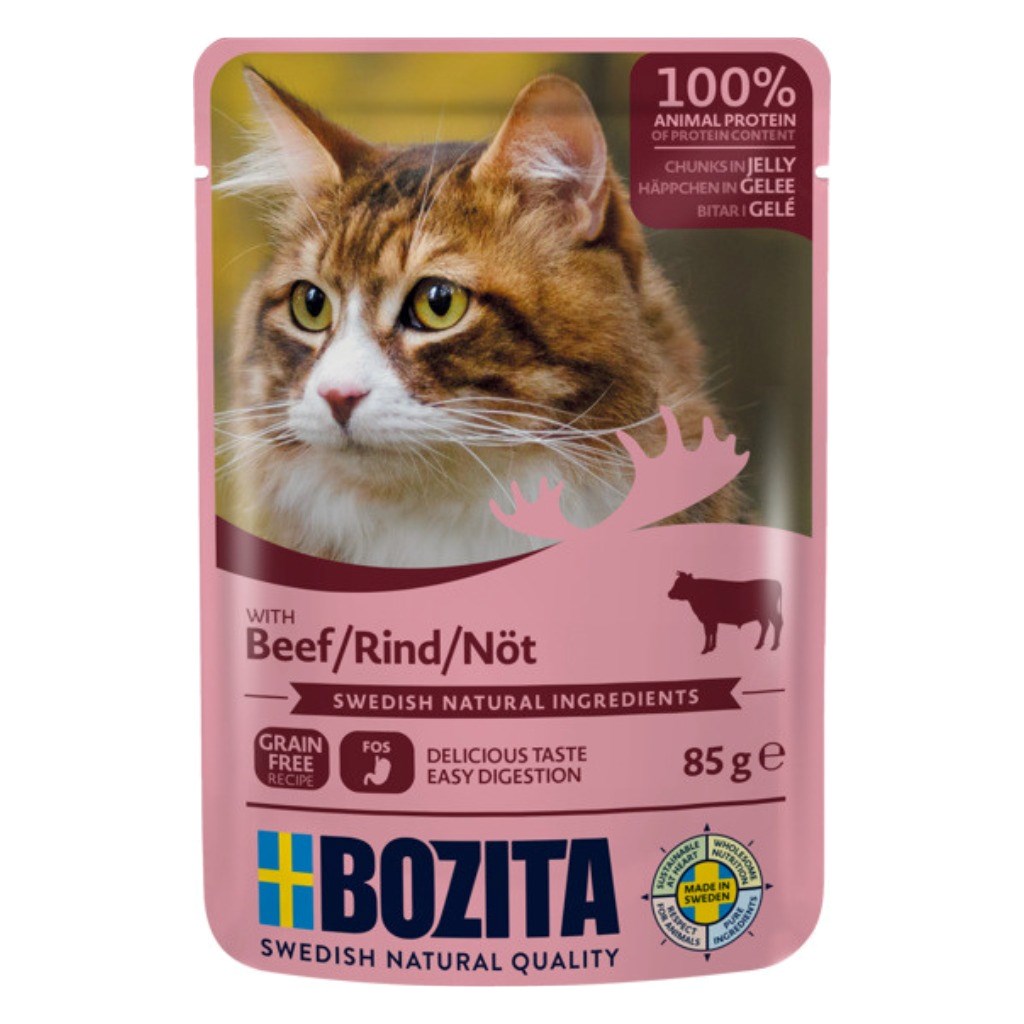 BOZITA Mokra hrana za mačke v omaki s govedino - 85 g