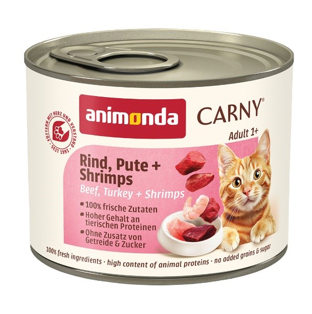 ANIMONDA Carny Adult Govedina, puran in rakci - mokra hrana za mačke - 200g