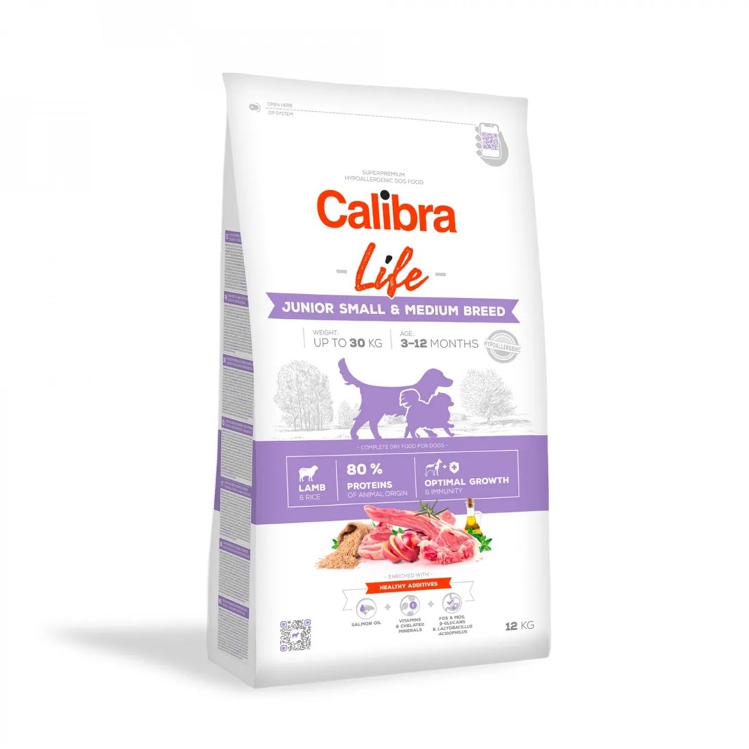 CALIBRA Life Junior Lamb - Suha pasja hrana za male in srednje pasme - 12kg