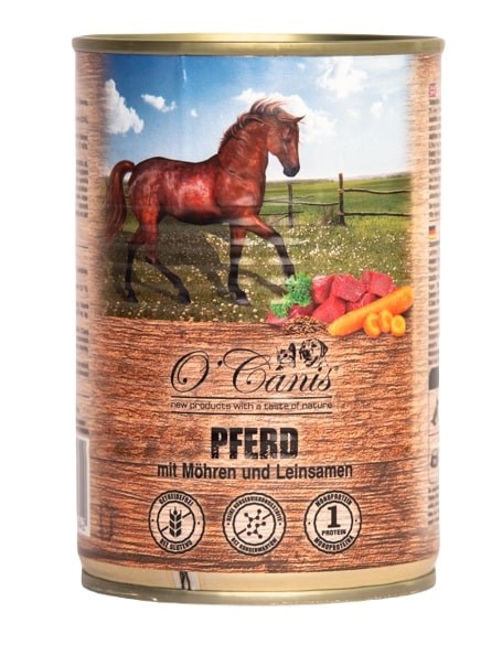 O'CANIS Mokra hrana za pse - govedina z zelenjavo in lanenim semenom - 400g