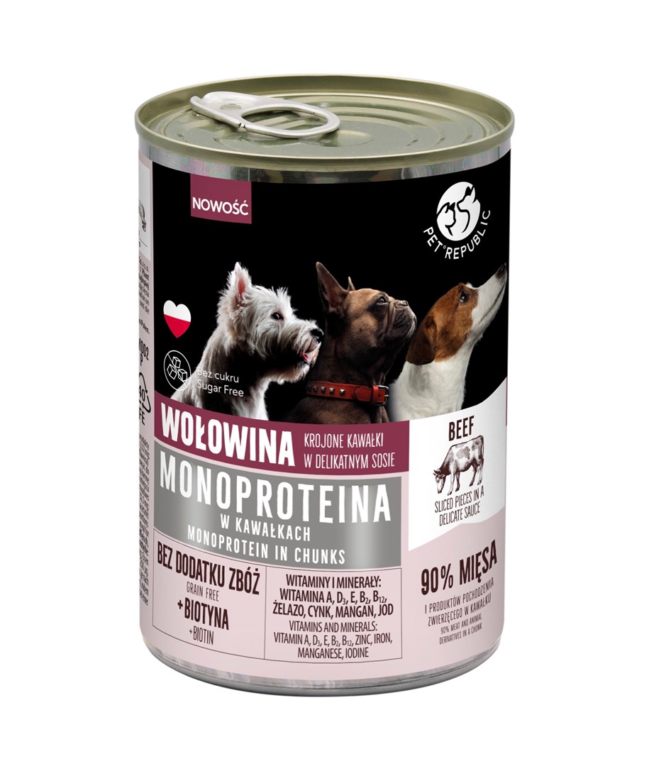 PET REPUBLIC Monoprotein Govedina - mokra hrana za pse - 400g