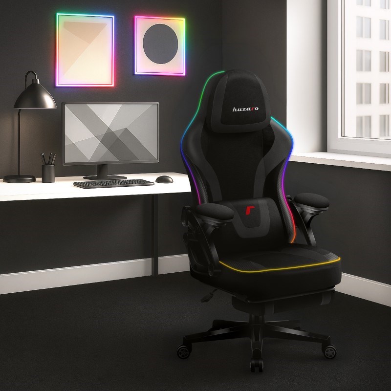 Huzaro RGB Black Mesh gaming stol