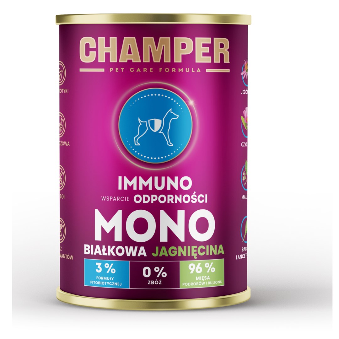 CHAMPER Immuno Monoprotein Jagnjetina - mokra hrana za pse, 400g