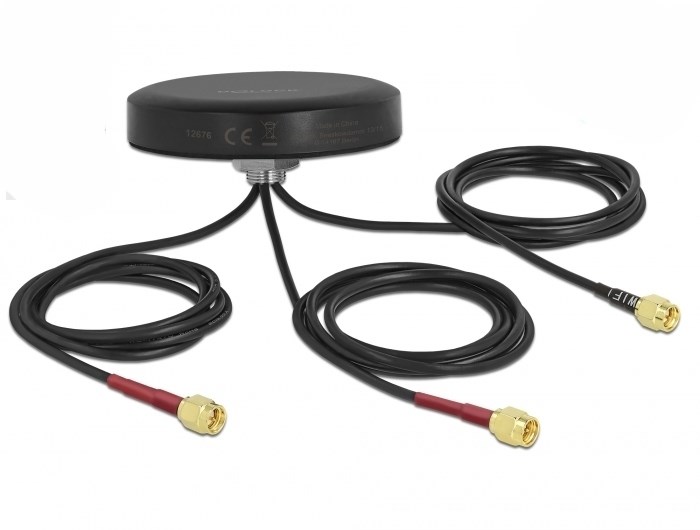 DeLOCK 12676 Antena za omrežje, SMA, 3 dBi, črna, IP67