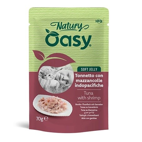 OASY Natury Soft Jelly Tuna s kozicami - mokra hrana za mačke - 70g