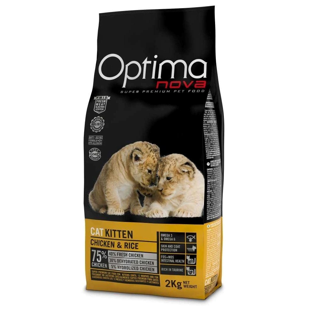 OPTIMANOVA Kitten Mono Piščanec in Riž - suha hrana za mačke - 2 kg