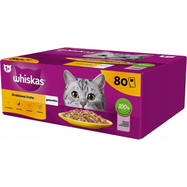 WHISKAS mokra hrana za mačke piščanec v želatini 80x85g