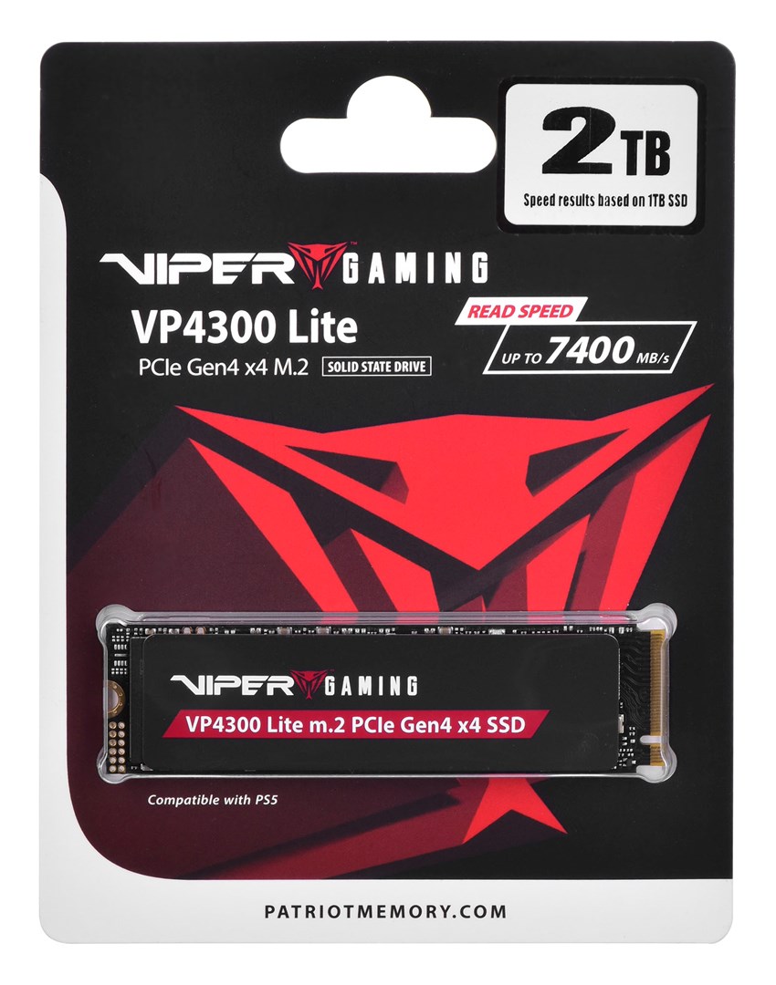 Patriot Memory VP4300 Lite 2TB M.2 NVMe SSD, PCIe 4.0