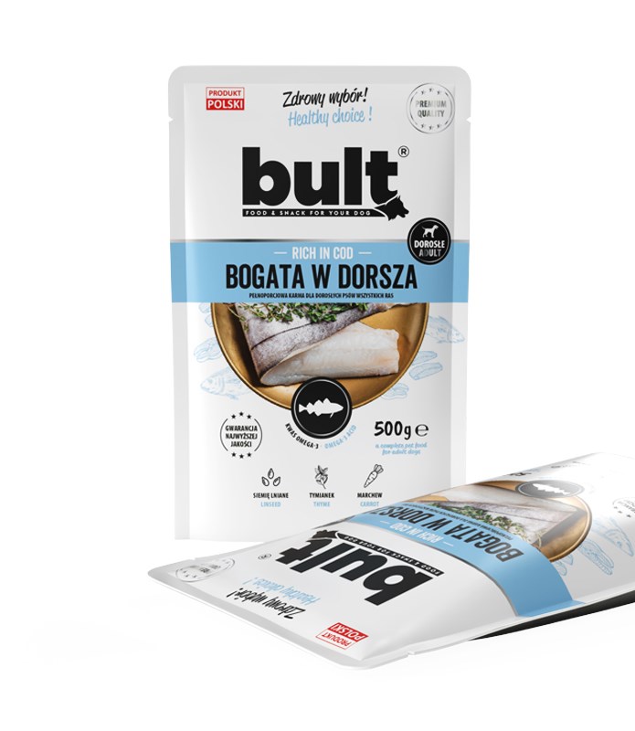 BTU mokra hrana za pse, bogata s kodom, 500 g